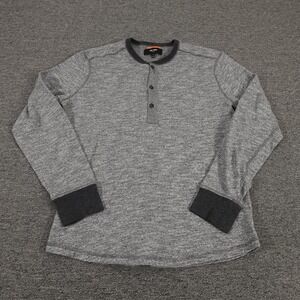 Jack Spade Shirt Mens Small Gray Long Sleeve Henley Knit Crewneck Casual